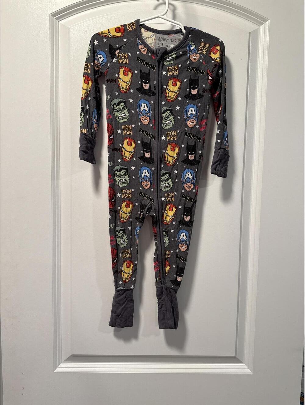 Bamboo Marvel and DC Toddler Zippie Pajamas